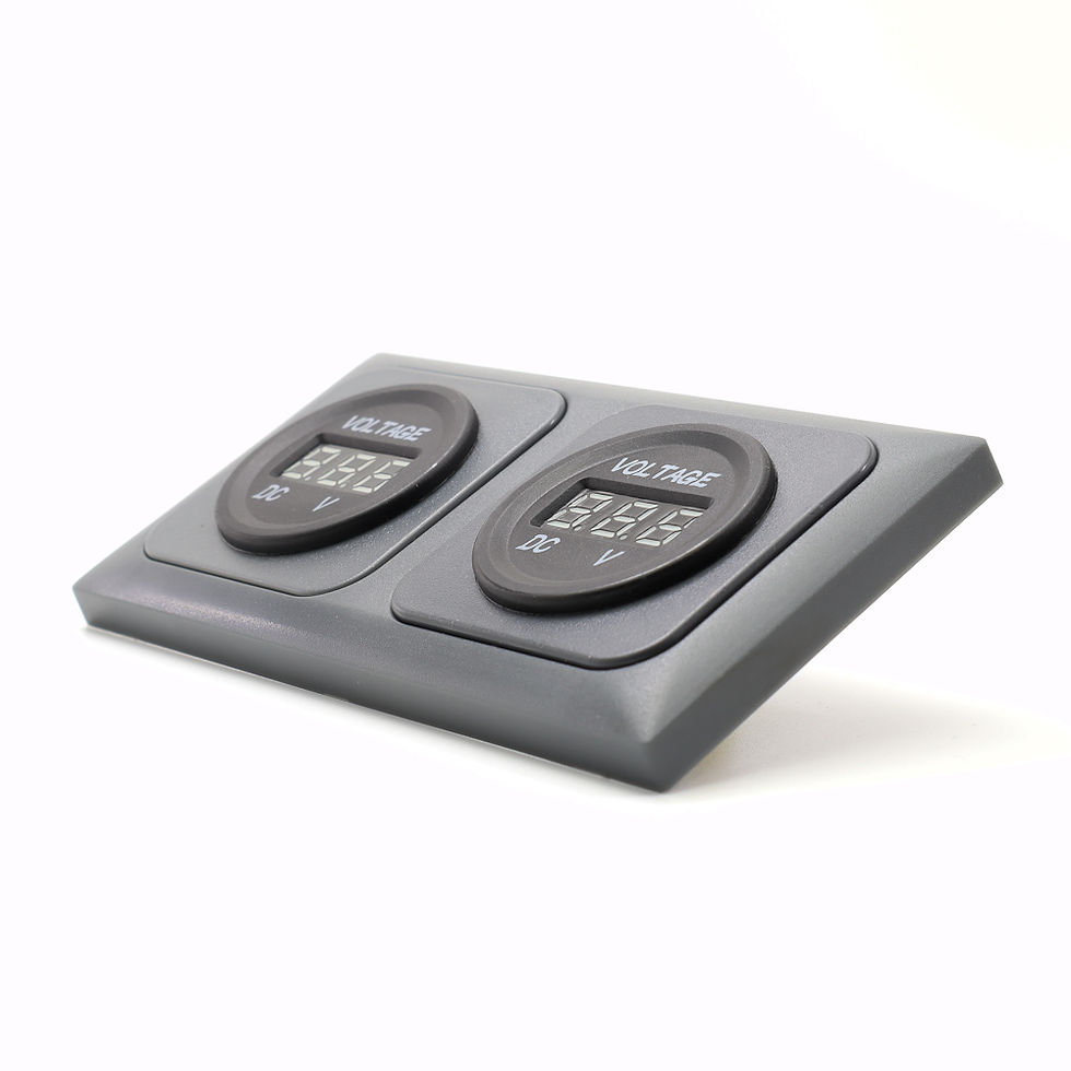 Thumbnail: C-Line Double Frame Red Voltmeter Display for Main or Leisure Battery 12v 24v DC