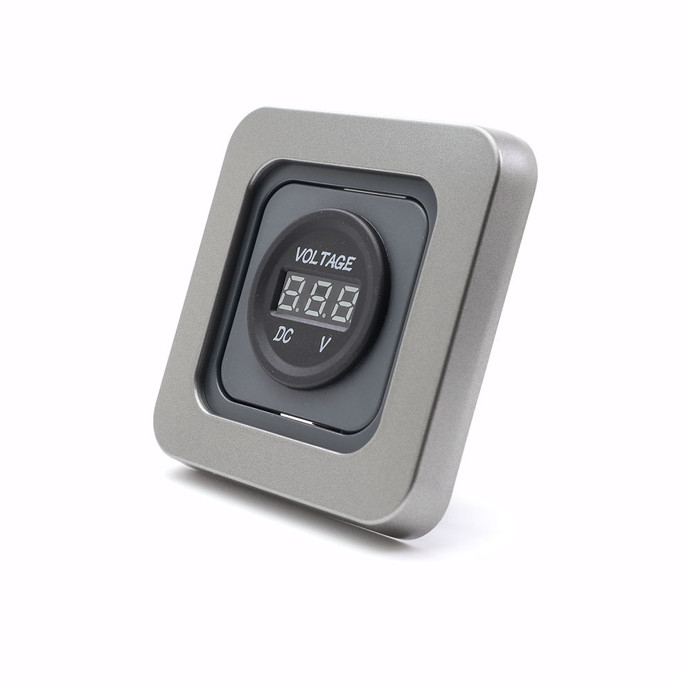Thumbnail: C-Line Metal Grey Frame w/ Blue 12v Battery Voltage Display