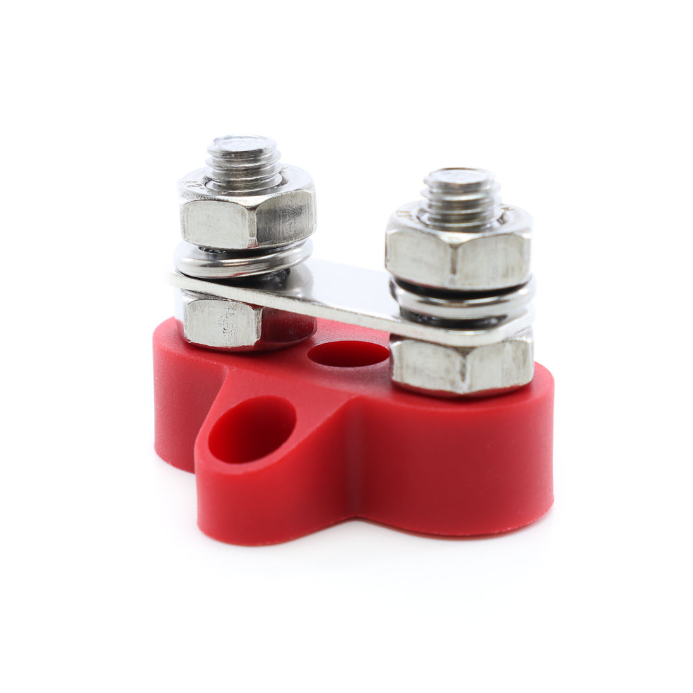Red - 8mm Dual Power Distribution Post DC Terminal - Busbar