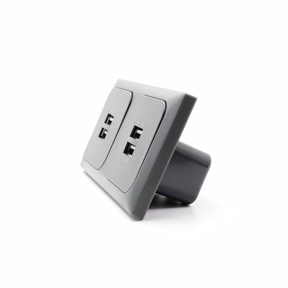 Thumbnail: C-Line Grey Double Grame - Double USB Power Port Socket