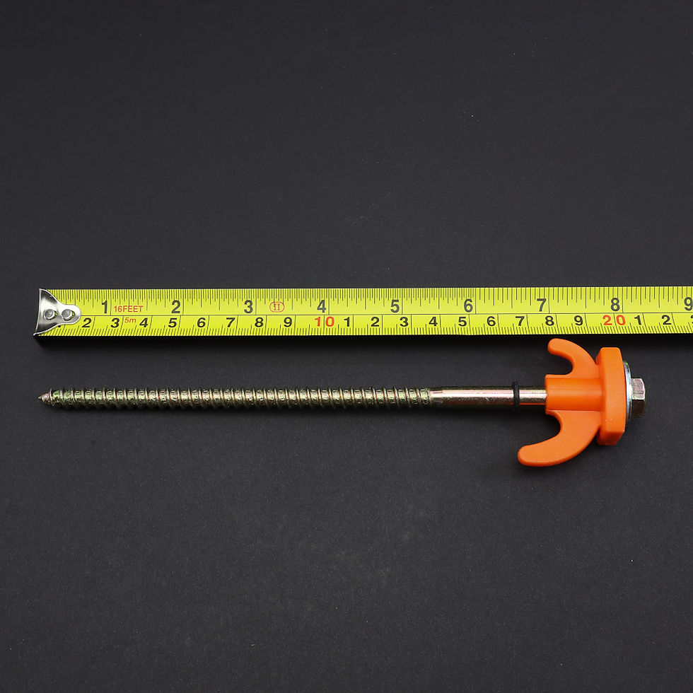 Thumbnail: Camping Screw-in Tent Pegs - Threaded Tent Pegs - Hi Vis Tops with Socket