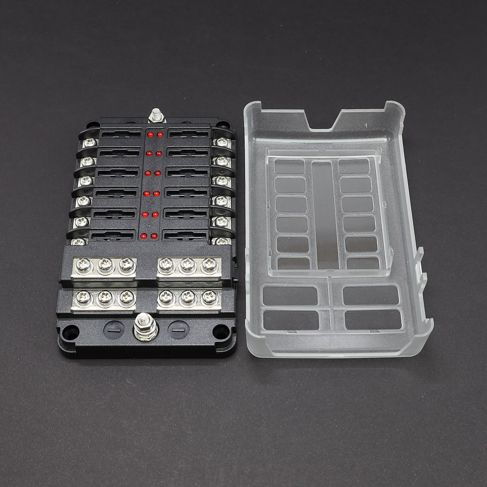 Thumbnail: 12 Way 12v DC Fusebox Blade Fuse Holder Busbar w/ LED Warning for Motorhome