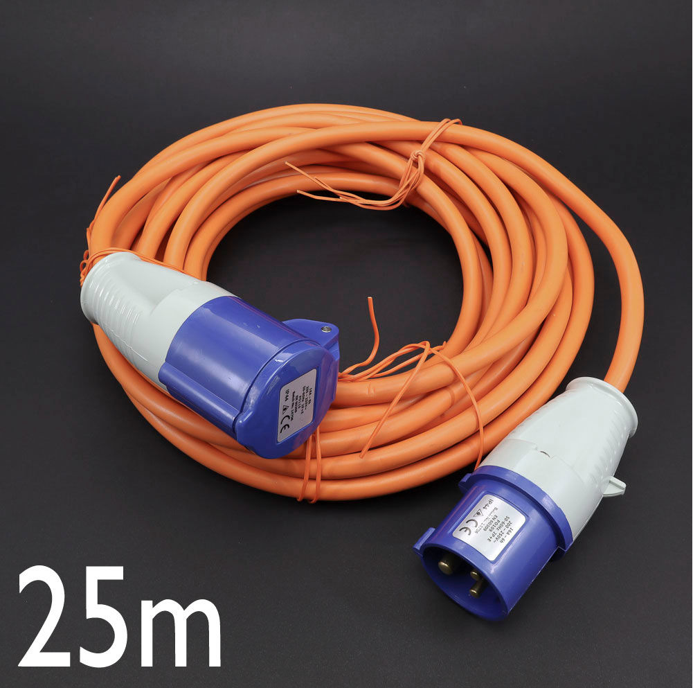 25m Mains Electric Hook Up Extension Cable - Shore Power Lead