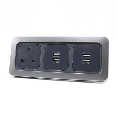 CBE C-LINE 2x 240V 3 PIN SOCKET +12V/TV +CHROME SURROUND