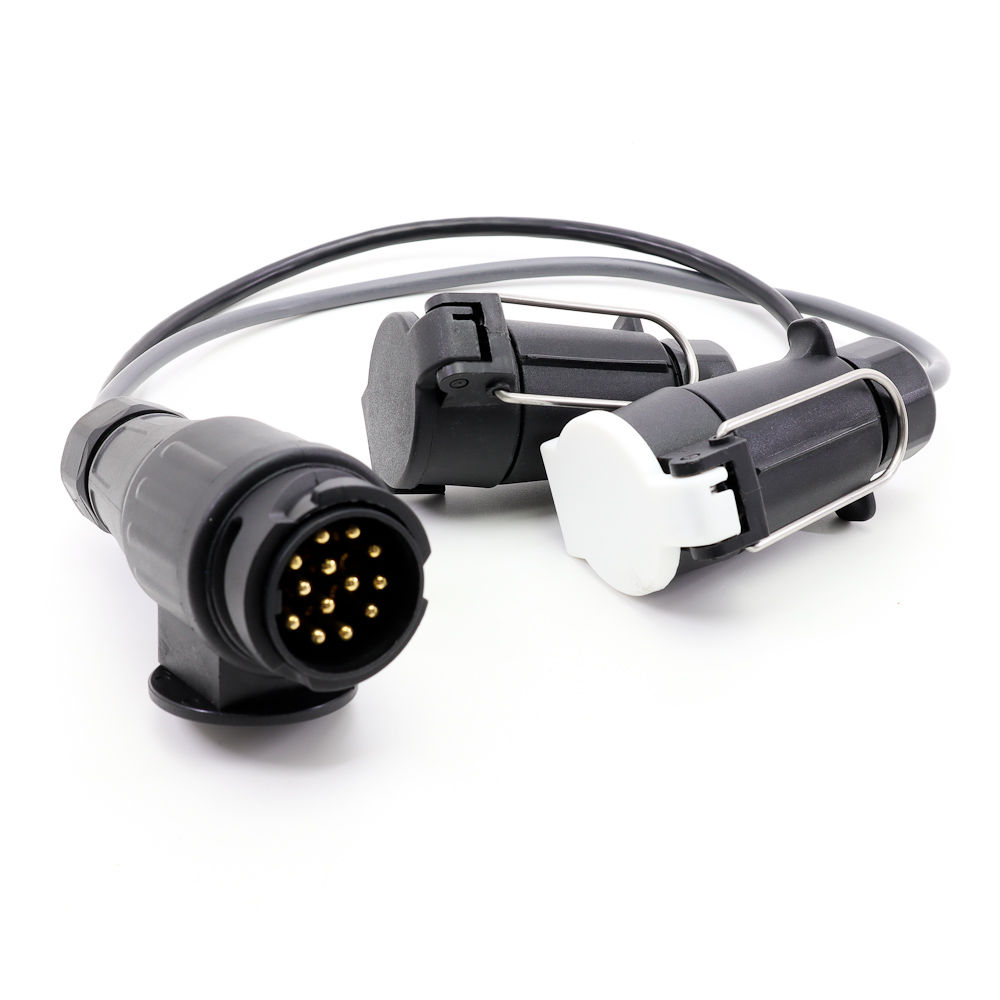 13 Pin Plug to 7s 7n Sockets Adapter Towing Lead