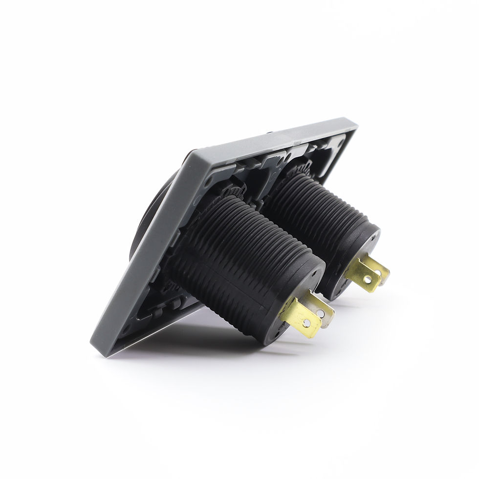 Thumbnail: C-Line CSM Grey Double Frame - Double USB Power Socket w/ Covers