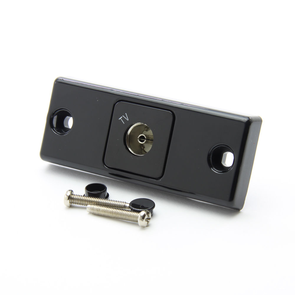 Slim black architrave TV aerial socket for motorhome