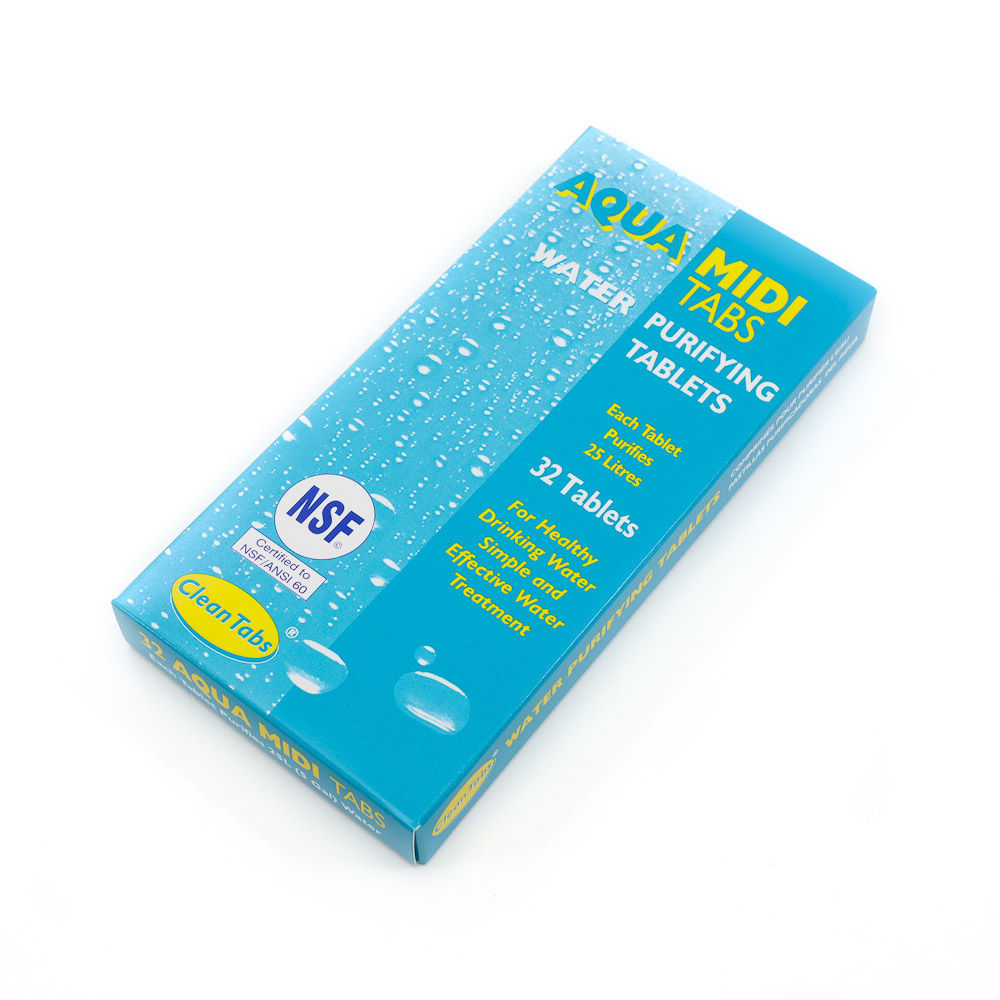 Aqua Clean Purification Water Tabs 32 Pack Purify Sterilise 25L Drinking Water