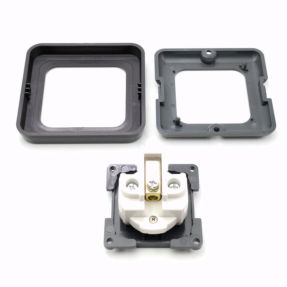 Thumbnail: C-Line 240v 230v UK Mains 13amp Hookup Socket Gloss Black Single Frame