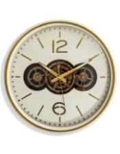 Thumbnail: White / Cream Moving Gears Clock