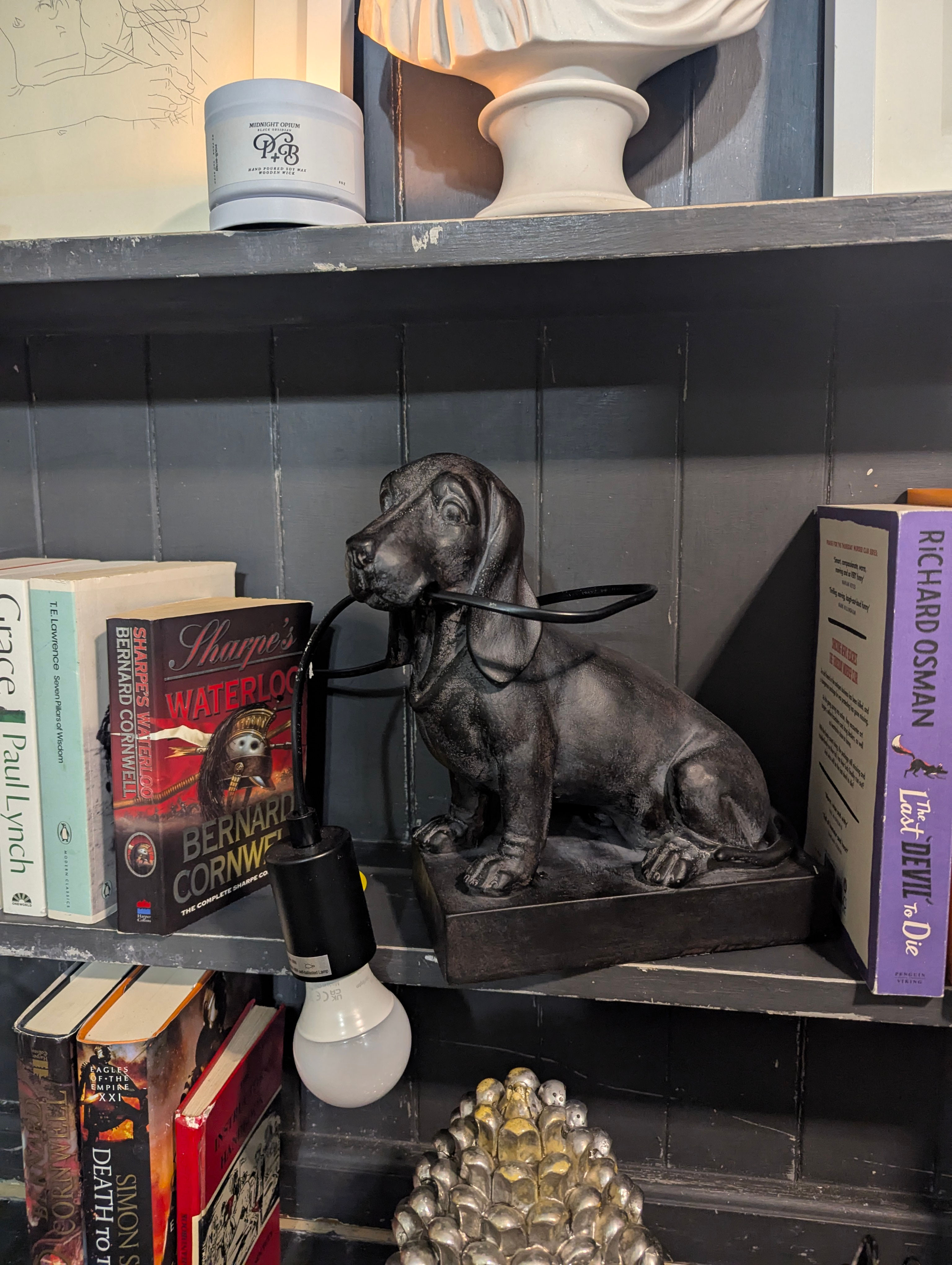 SAUSAGE DOG SITTING LAMP 43CM