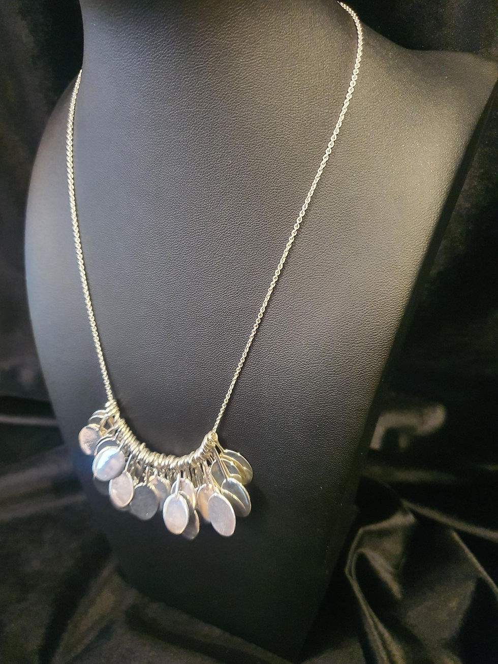 Thumbnail: Polished Disc Cluster Necklace