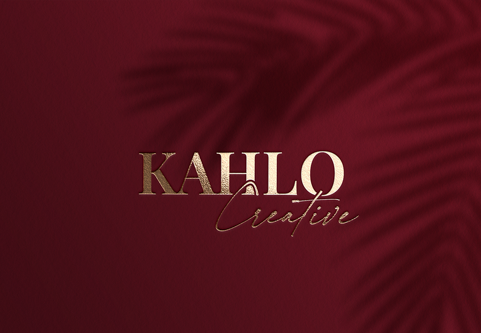 Kahlo Creative Logo embossed in gold leaf on paper