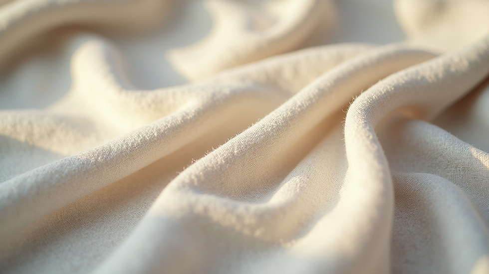 Close-up view of a linen fabric texture in natural light