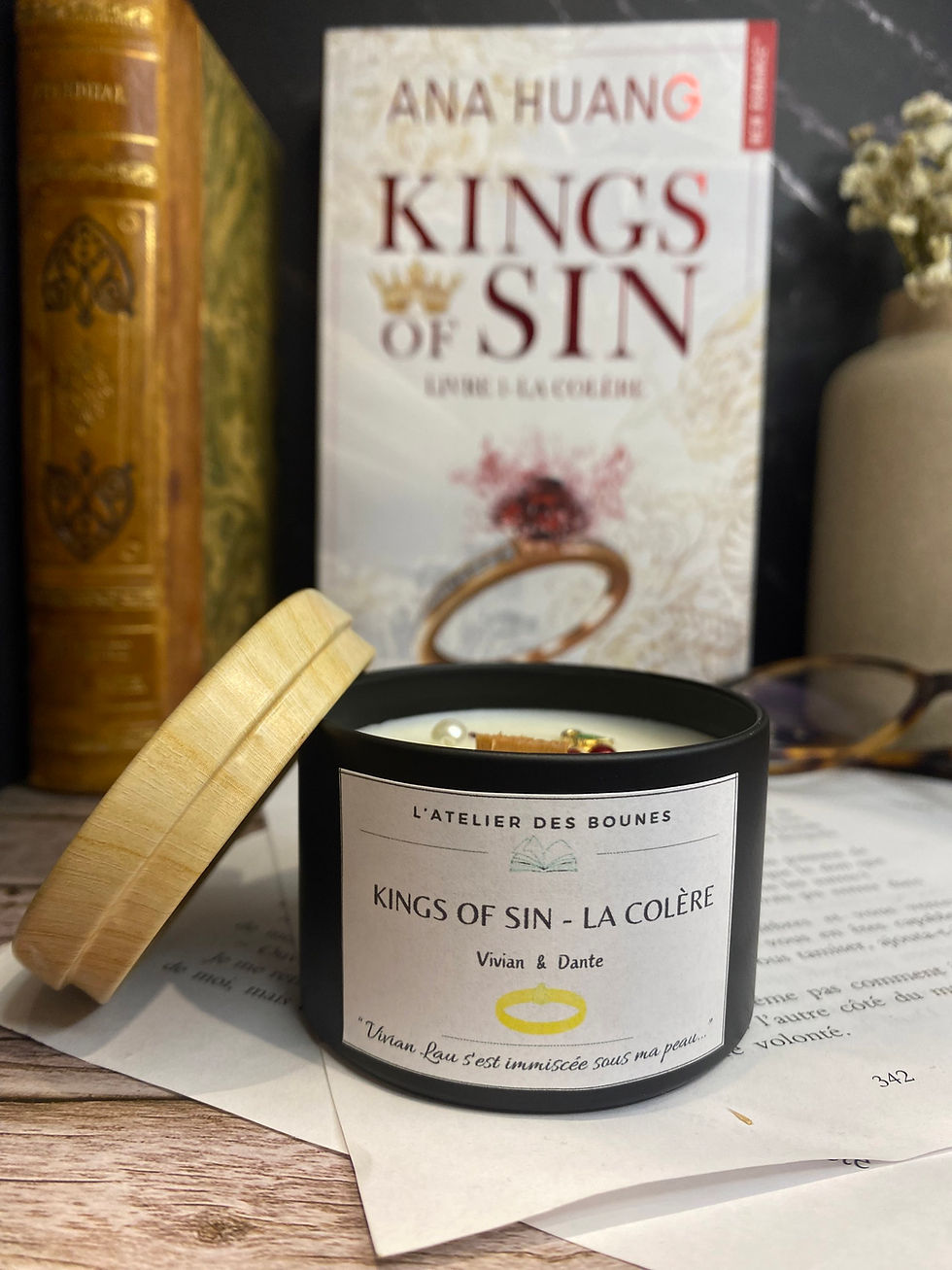 Miniature : Bougie Kings of Sin - Vivian & Dante - Ana Huang 
