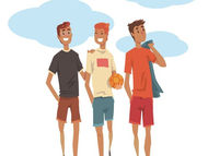 『きっとうまくいく』の主人公たちが大学で笑顔で談笑するシーン