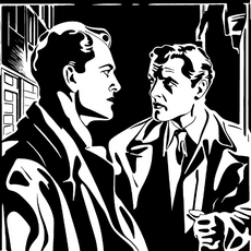 A scene from The Sting in which the protagonists secretly discuss their elaborate con against a powerful crime boss.