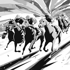 競馬場の出走シーン