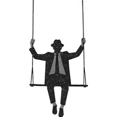 A quiet scene reminiscent of a figure sitting on a swing in a snow-covered park.