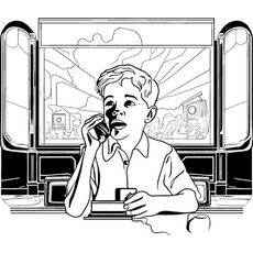映画を楽しむ少年