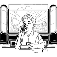 映画を楽しむ少年