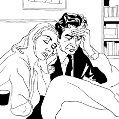 病を抱える妻に寄り添いながら支える夫の姿