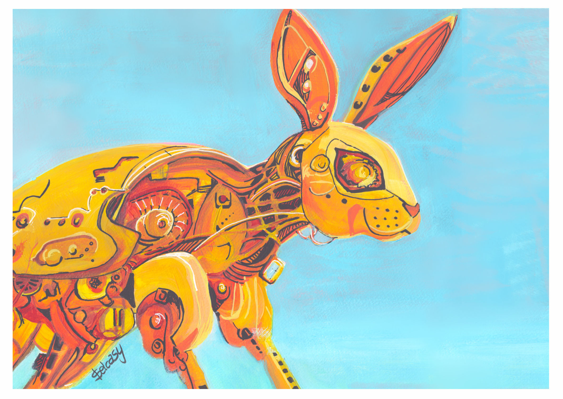 Tableau "Cyber Bunny Gold"