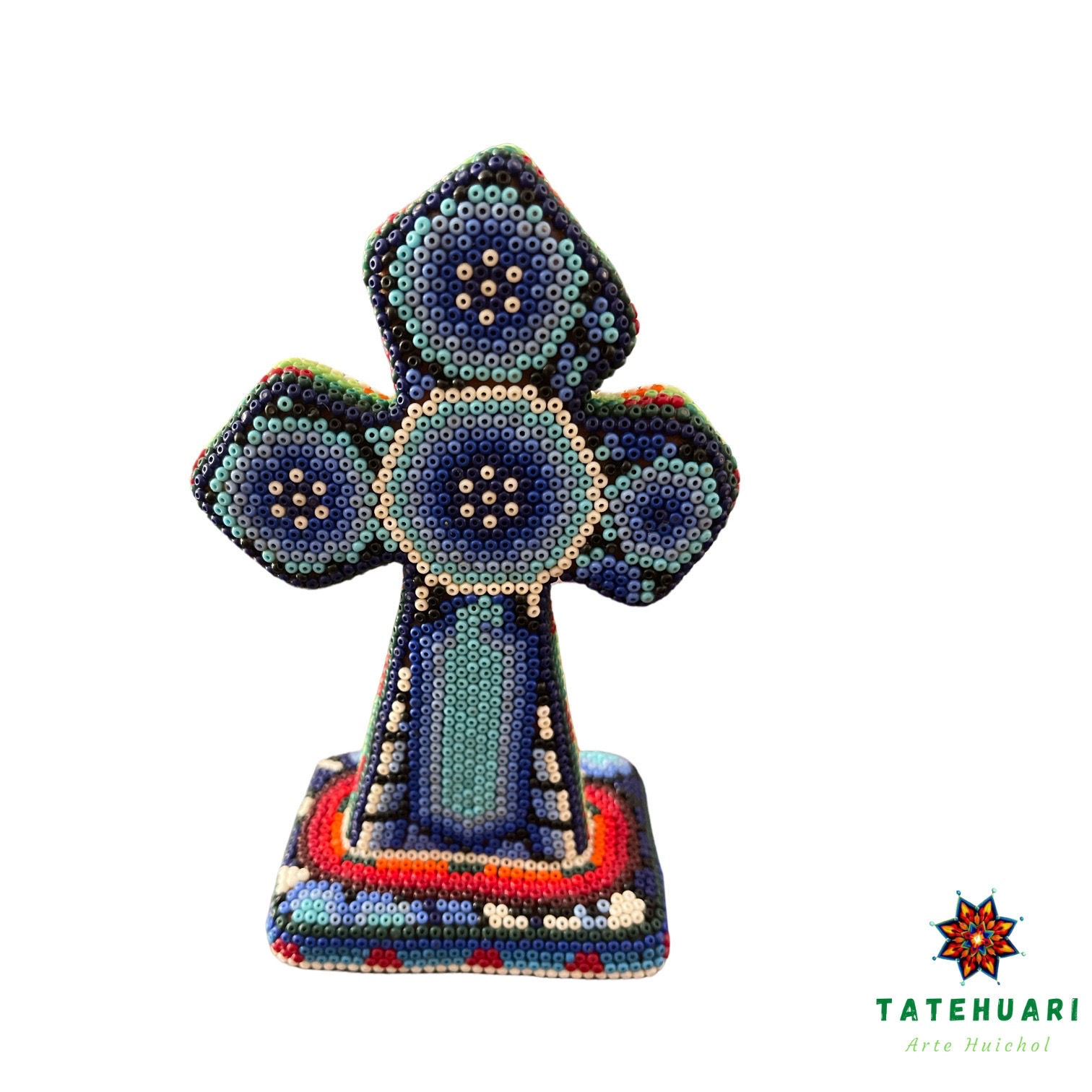 Cruz Sencilla Con Chaquira - Arte Huichol