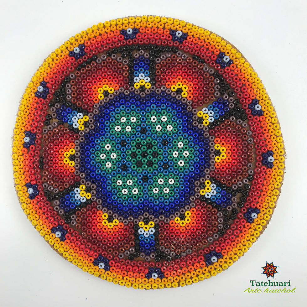 Círculo Forrado con Chaquira - Arte huichol