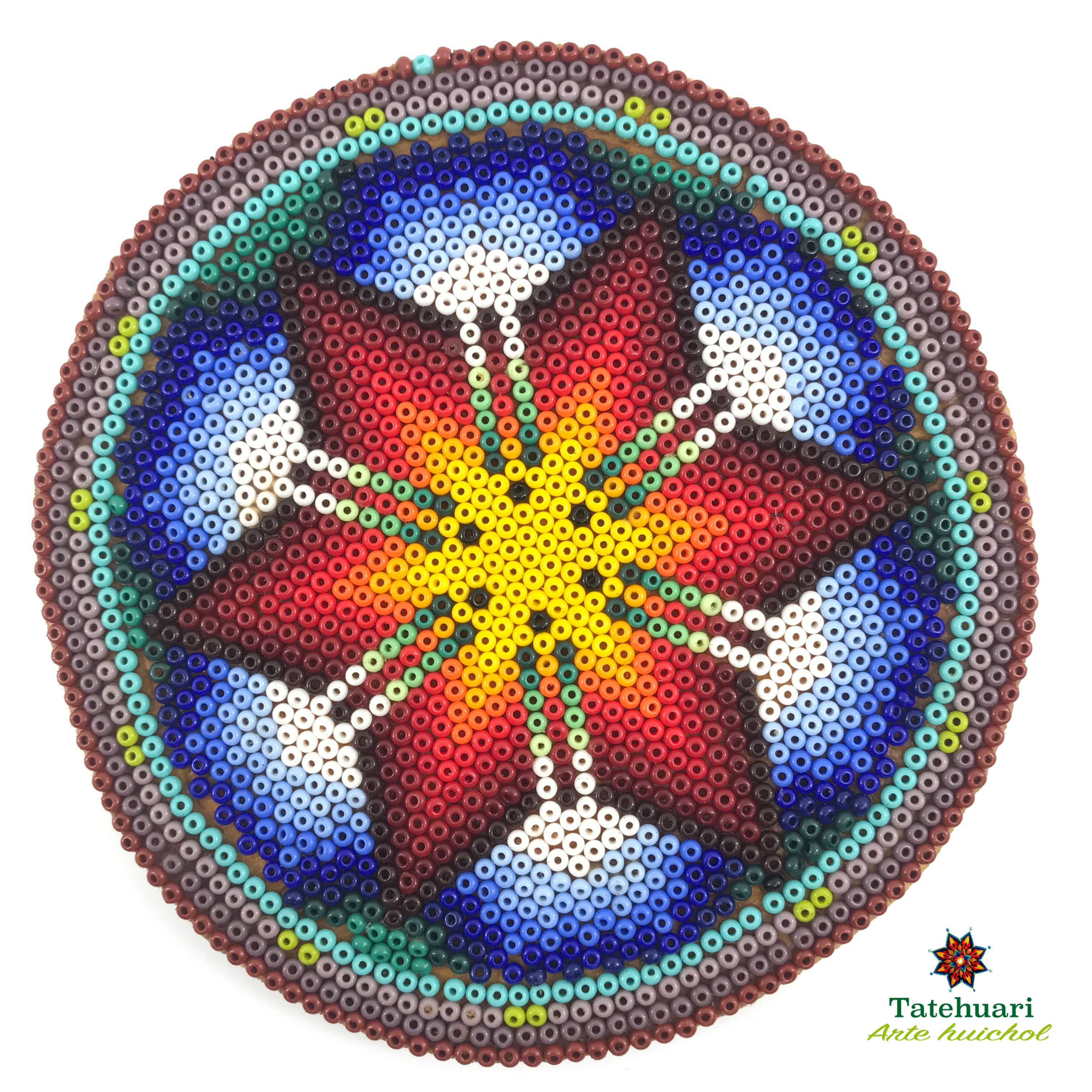 Círculo Forrado con Chaquira - Arte huichol