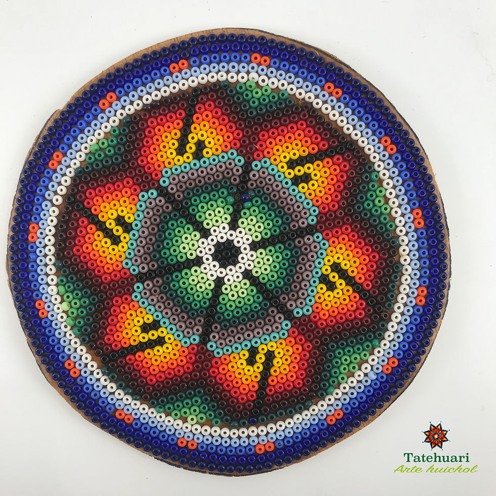 Círculo Forrado con Chaquira - Arte huichol