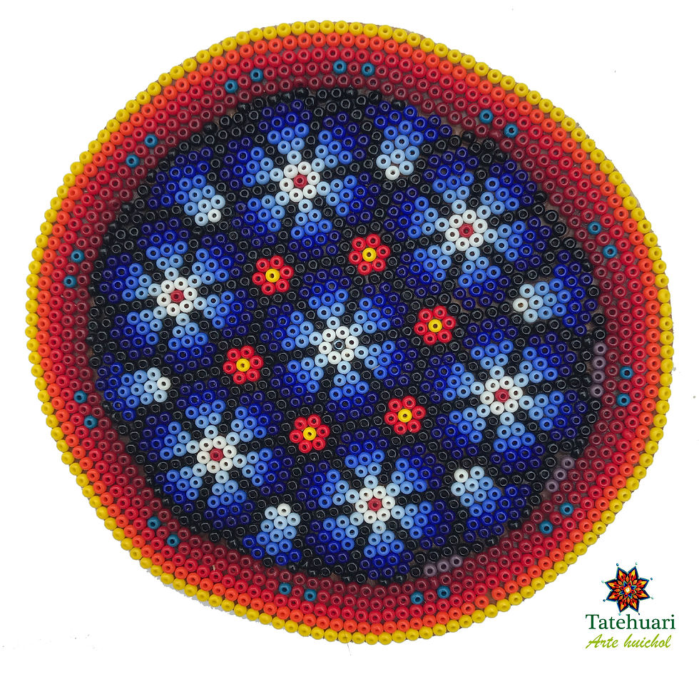 Círculo Forrado con Chaquira - Arte huichol