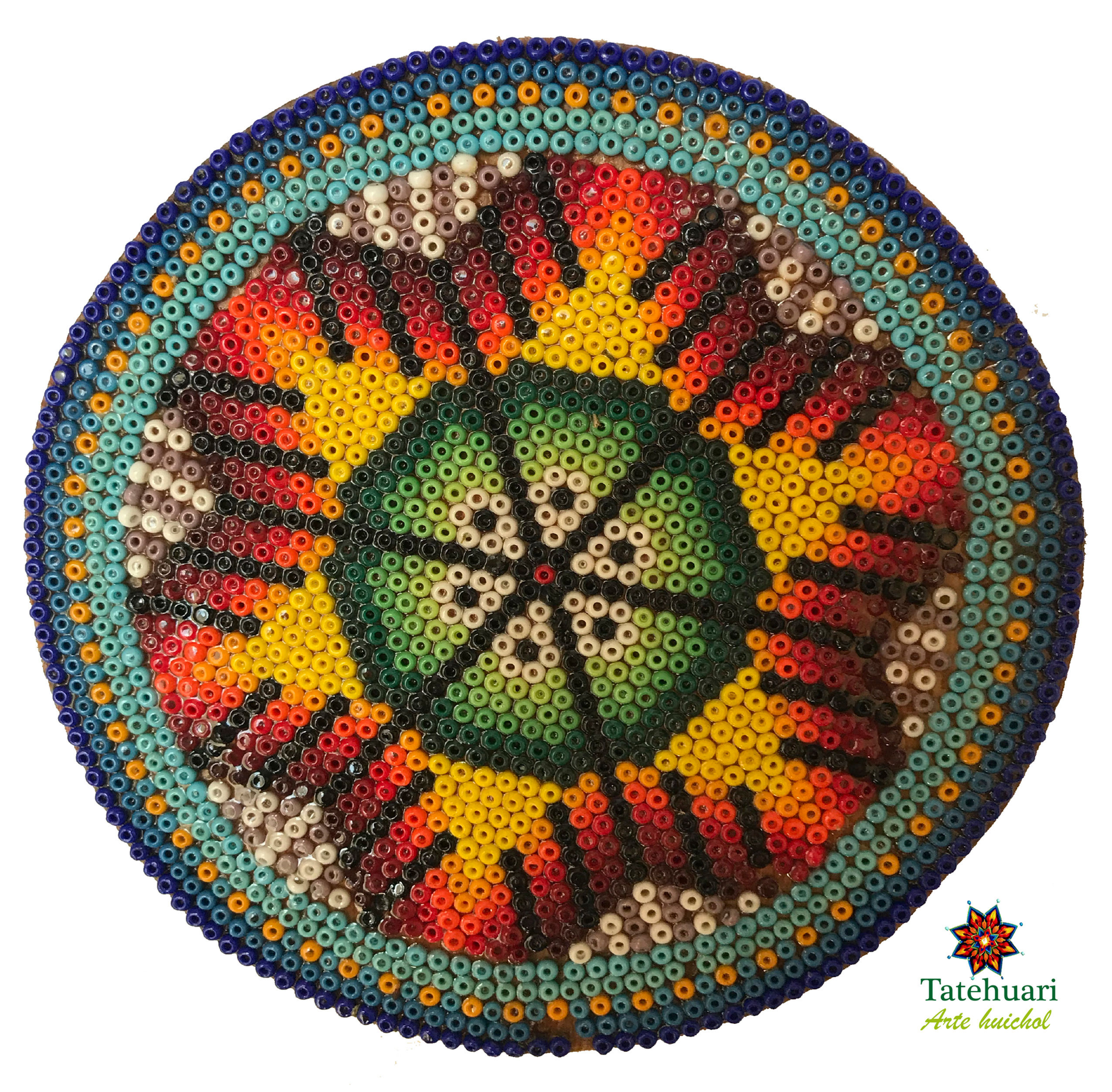 Círculo Forrado con Chaquira - Arte huichol