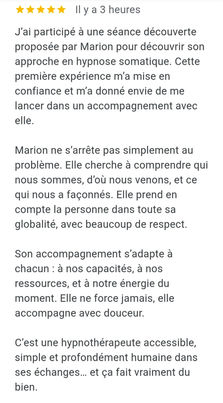 avis hypnose somatique hypnothérapie vannes