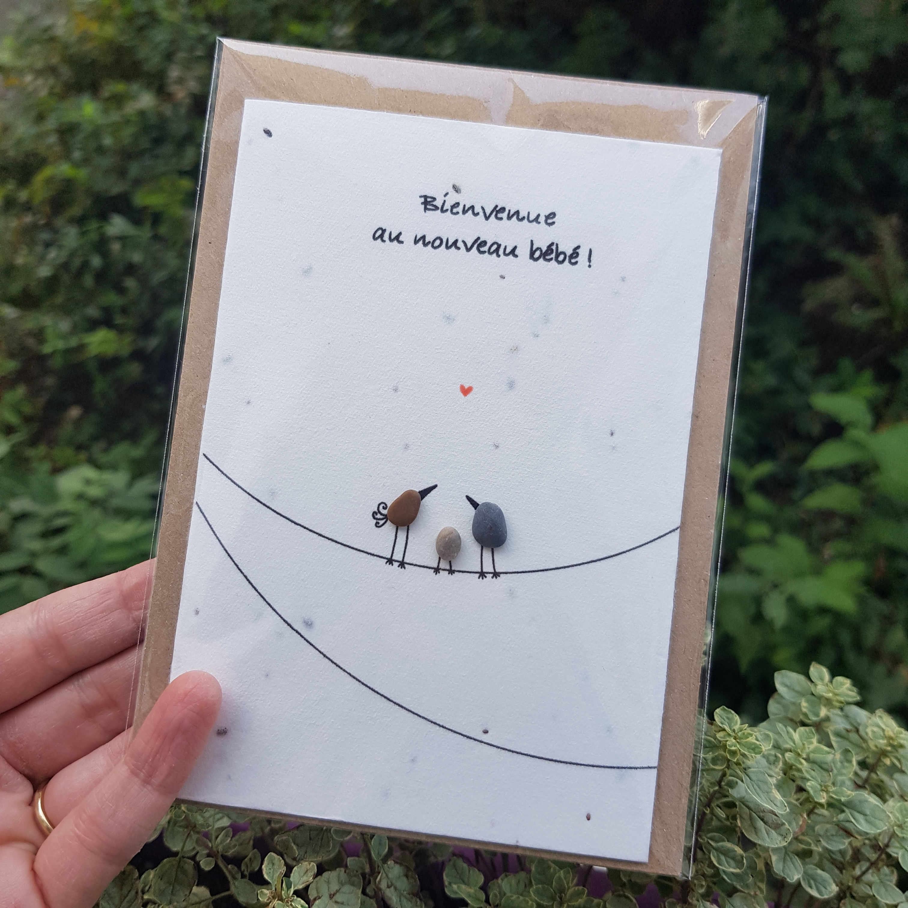 Carte de vœu à planter Nouveau Bébé "Art Rock" par Melinda Blomma