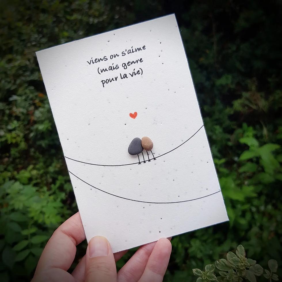 Miniature : Carte de vœu à planter On s'aime pour la Vie "Art Rock" par Melinda Blomma