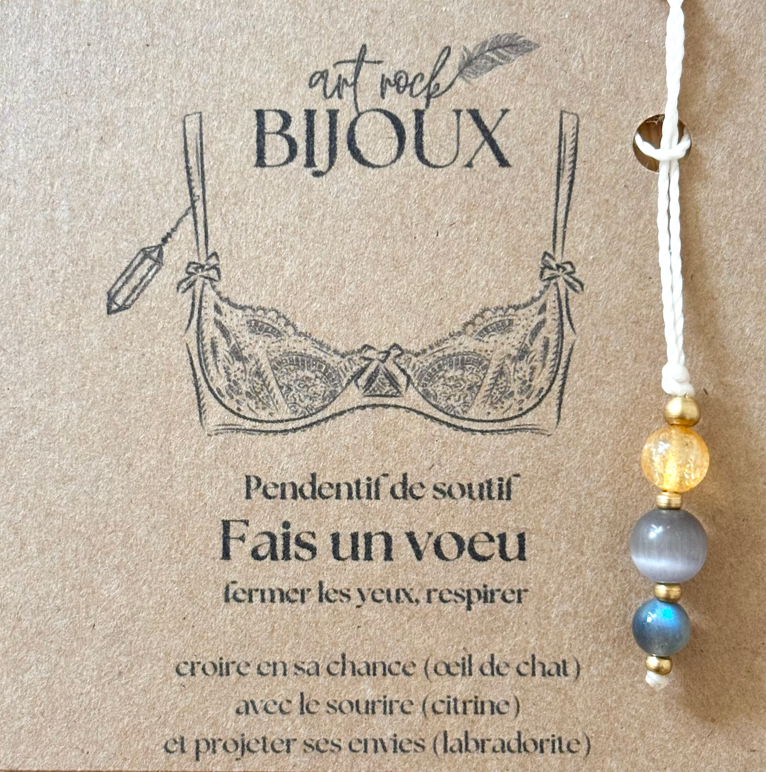 « Fais un Vœu » Pendentif de soutif 