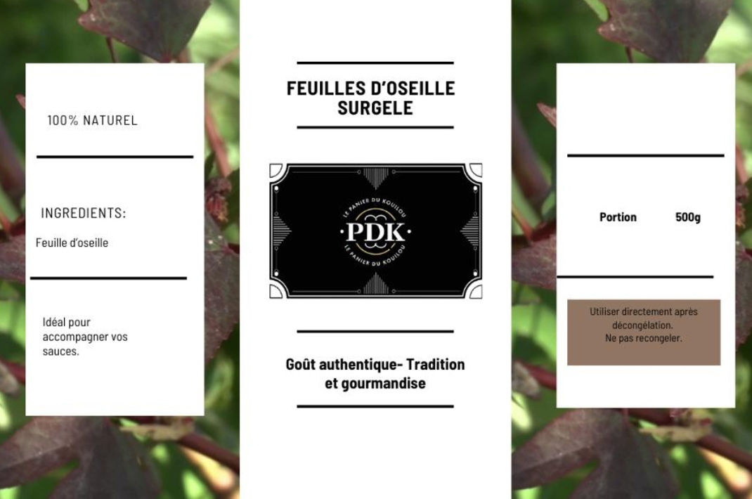 Feuille d'oseille surgelé 100% naturelle - 500g