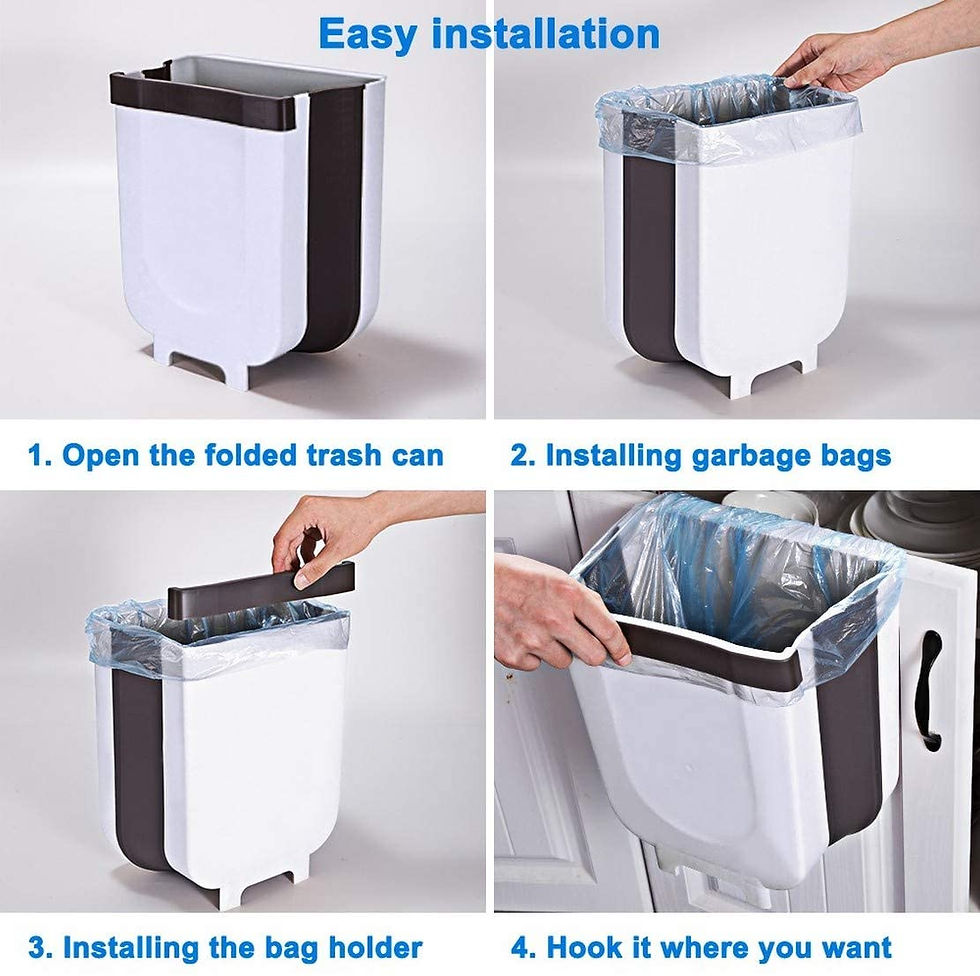 Miniatura: TTMOW Cubos de Basura Plegable Colgando para la Cocina, Coche 9L (Blanco)