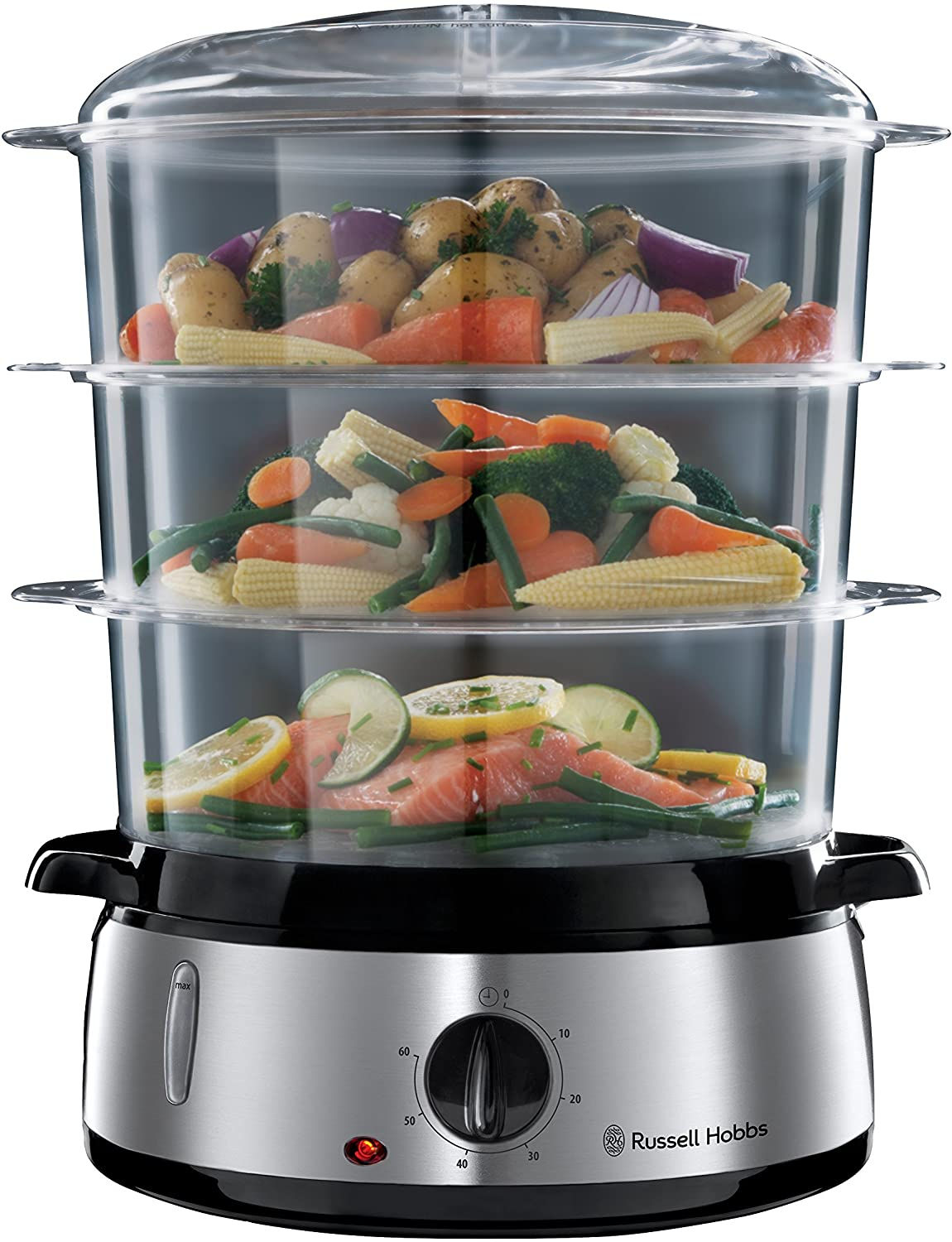 Russell 19270-56 Hobbs Cook@Home - Vaporera, 800 W, Cocina Lenta, Sin BPA, Acero