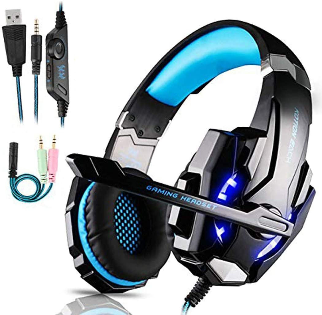 Auriculares Gaming PS4,Cascos Gaming de Mac Estéreo con Micrófono Cascos Gaming
