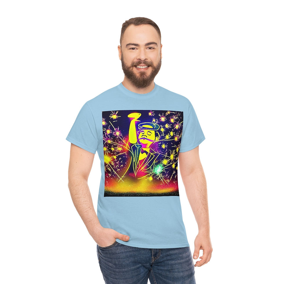 Thumbnail: The Firework Man - Unisex Heavy Cotton Tee