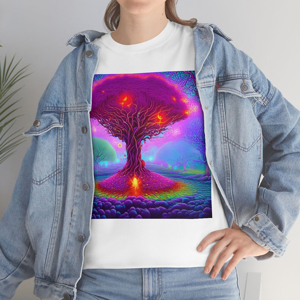 Thumbnail: Vibrant Tree of Souls - Unisex Heavy Cotton Tee
