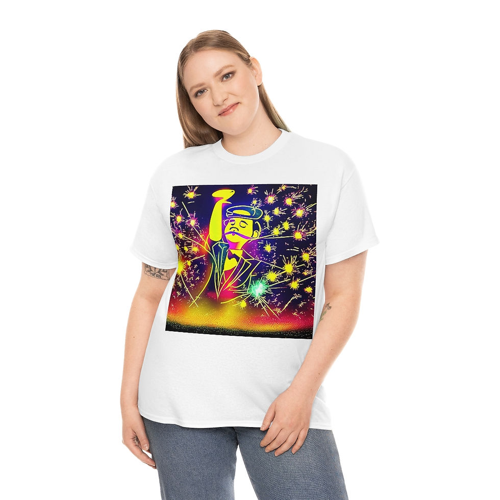 Thumbnail: The Firework Man - Unisex Heavy Cotton Tee
