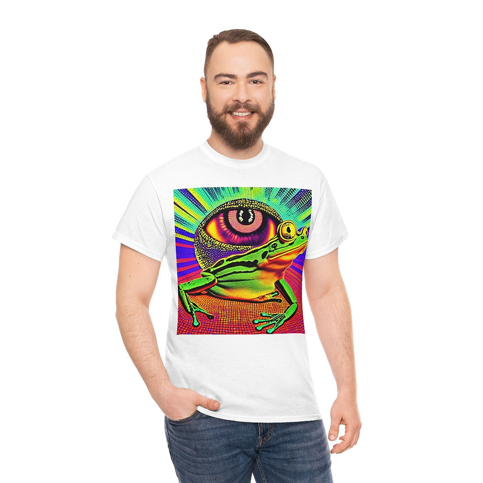 Thumbnail: The Trippy Frog - Unisex Heavy Cotton Tee