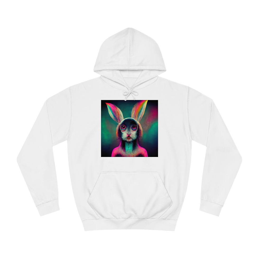 Thumbnail: The Trippy Rabbit - Unisex College Hoodie