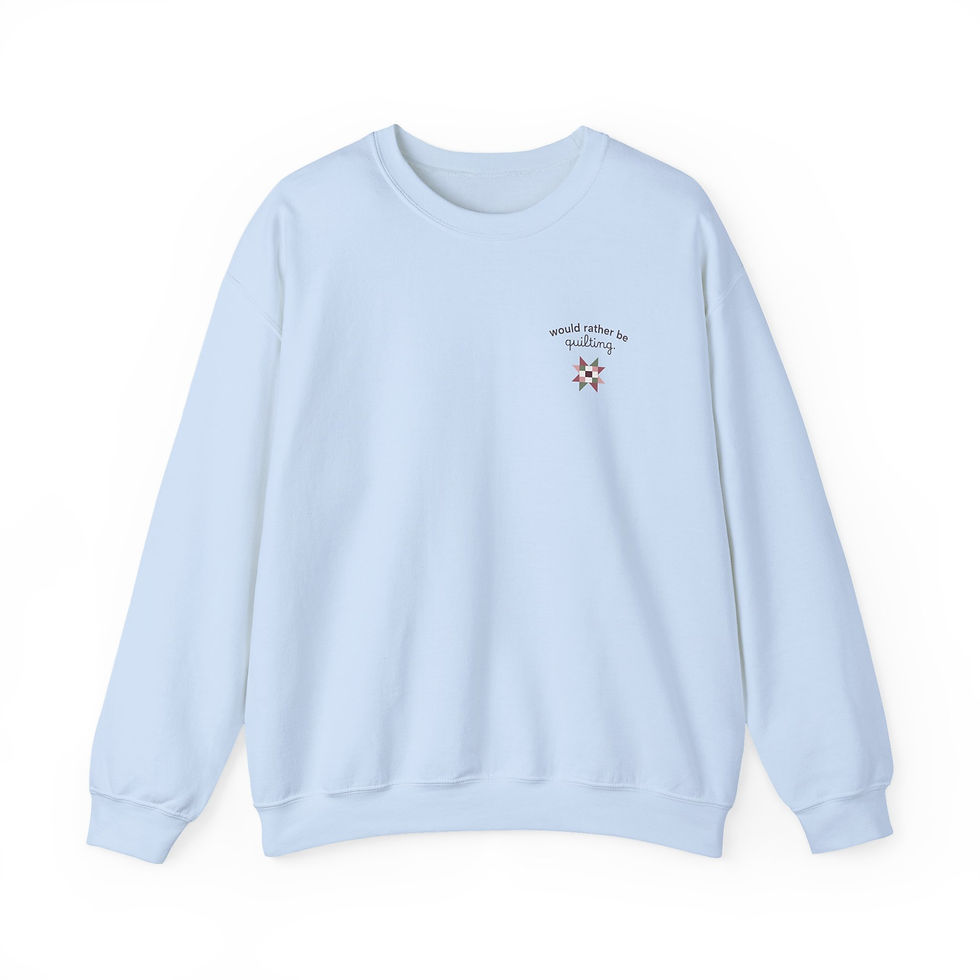 Thumbnail: Unisex Crewneck Sweatshirt — Would Rather Be Quilting STAR