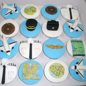Image of 6 x Pilot themed Toppers