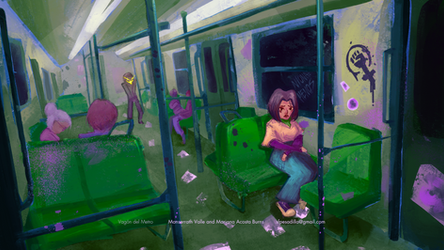 Valeria in the metro wagon