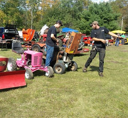 Ben Pilgrim pulling over the Suburban tractor, lowest idle winner.